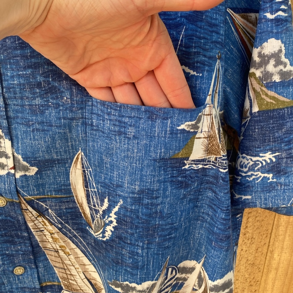 NWOT Mens Reyn Spooner Large Yachting Sailboat Hawaiian Aloha Shirt Classic Fit - Picture 2 of 8